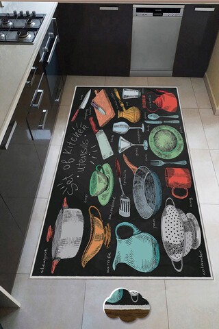 Covor, WOOKECE246, 60x100 cm, Poliester, Multicolor