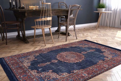 Covor de hol, Dark Blue AL 87 , 75x150 cm, Poliester , Multicolor