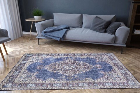 Covor de hol, Dark Blue AL 249 , 75x230 cm, Poliester , Multicolor