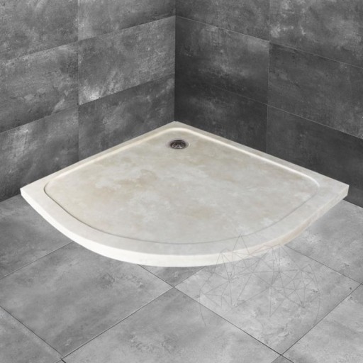 Cadita dus semirotunda travertin classic ULTRA PLAT, 90 x 90 x 3 cm