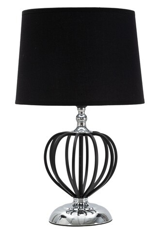 Lampa de masa Darky Silver, Mauro Ferretti, Ø28 x 44.5 cm, 1 x E27, 40W, fier/PVC/textil