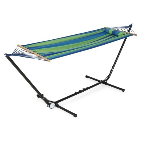 Hamac gradina/terasa, Hammock, 200 x 100 cm, albastru/verde