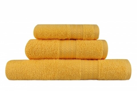 Set 3 prosoape de baie, 100% bumbac, Hobby, Dark Yellow