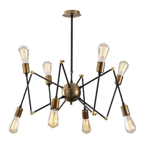 Candelabru Harput N-1315, Noor, 78 x 80 cm, 8 x E27, 100W, negru