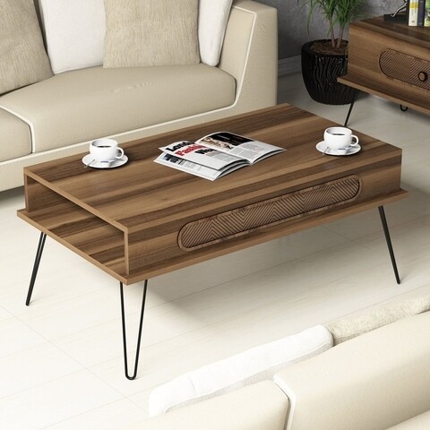 Masuta de cafea Ekol Walnut, Hommy Craft, 105x60x46 cm, aluna