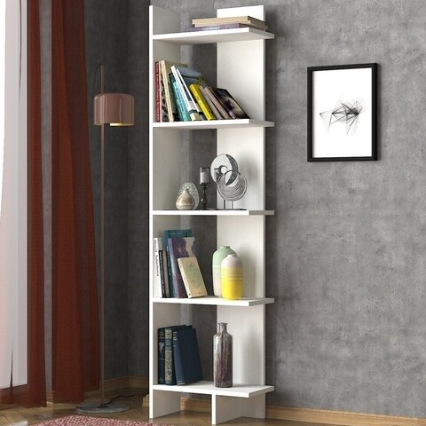 Biblioteca Perla, Tera Home, 48.5x22x170 cm, alb