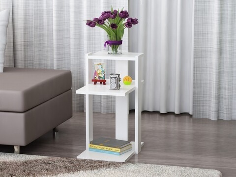 Masuta pentru living Teras, Tera Home, 45x29.5x60 cm, alb