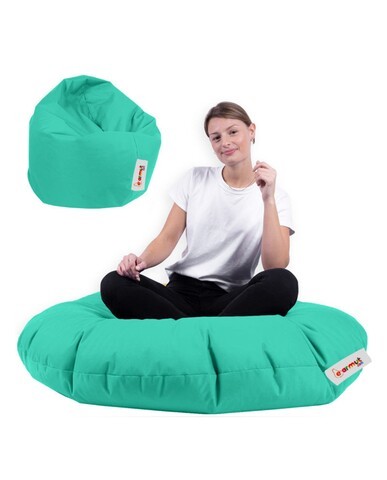 Fotoliu puf, Bean Bag, Ferndale, 100 cm, poliester impermeabil, turcoaz