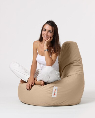 Fotoliu puf, Bean Bag, Ferndale Drop L, 80 x 80 cm, poliester impermeabil, bej nurca