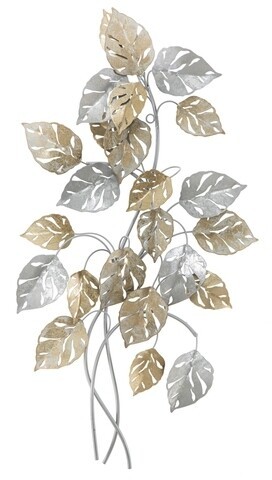 Decoratiune de perete 3D Leaf, Mauro Ferretti, 50x7.5x90.5 cm, fier