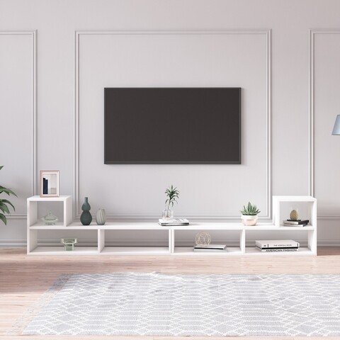 Comoda TV, Minima, Pero, 110 x 43 x 30 cm, pal melaminat, alb