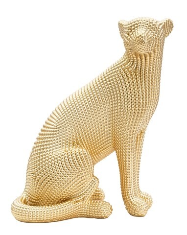 Statueta / Decoratiune Leopard, Mauro Ferretti, 23x15.5x29 cm, polirasina, auriu