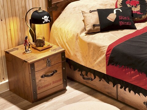 Noptiera, Çilek, Pirate Nightstand, 44x44x42 cm, Multicolor