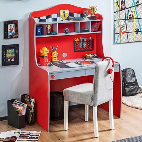 Birou, Çilek, Race Cup Desk With Unit, 103x151x68 cm, Multicolor