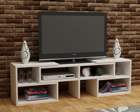 Comoda TV, Decorotika, Care, 136.8x40x29.5 cm, Alb