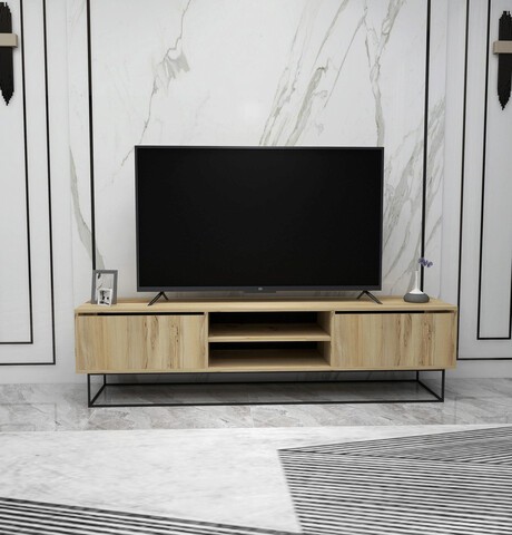 Comoda TV, Kalune Design, Escape 180, 180x50x40 cm, Pâslă / Negru 