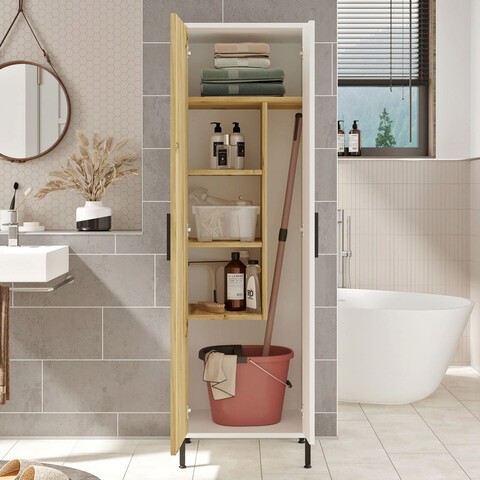 Dulap multifunctional, Locelso, DY1-WK, 50.4x165x35.7 cm, Nuc/Alb