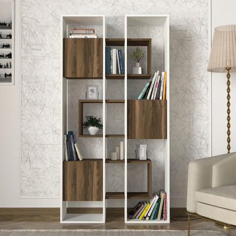 Corp biblioteca, Tera Home, Leonda, 95.9x183.6x29.6 cm, PAL, Alb/Maro