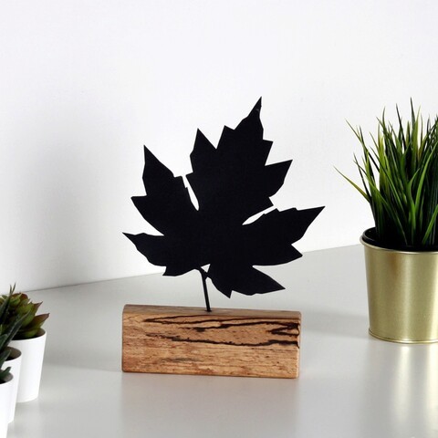 Decoratiune, Maple, 17x27x3.5 cm, Metal, Negru