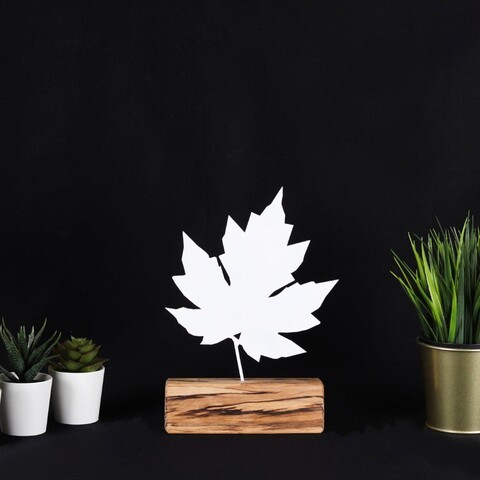 Decoratiune, Maple, 17x27x3.5 cm, Metal, Alb