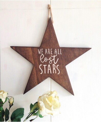 Decoratiune de perete, All Stars, 35x35x2 cm, Placaj , Maro