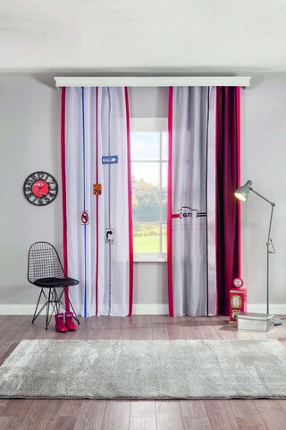 Perdea, Biclass Curtain (140x260 Cm), Çilek, Poliester