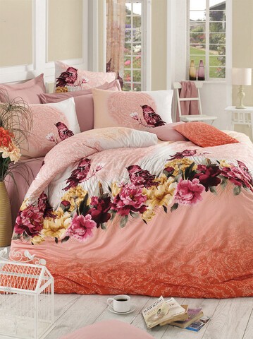 Lenjerie de pat pentru o persoana (FR), Çalıkuşu - Pink, Pearl Home, Bumbac Ranforce