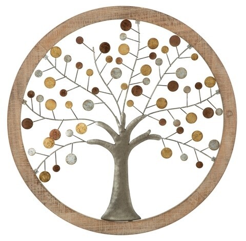 Decoratiune de perete 3D Tree of Life, Mauro Ferretti, Ø 61 cm, fier/MDF