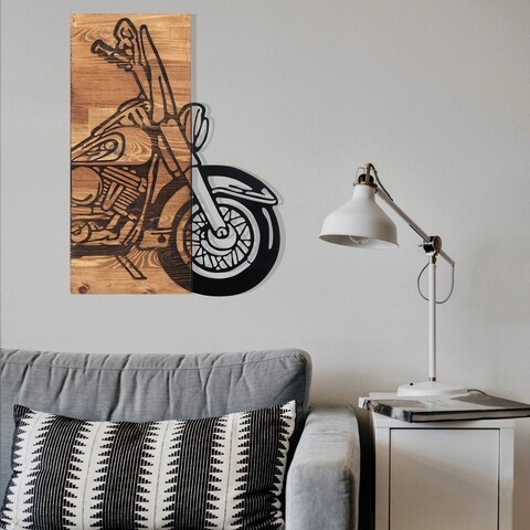 Decoratiune de perete, Deer Metal Decor 2, metal, 60 x 65 cm, negru