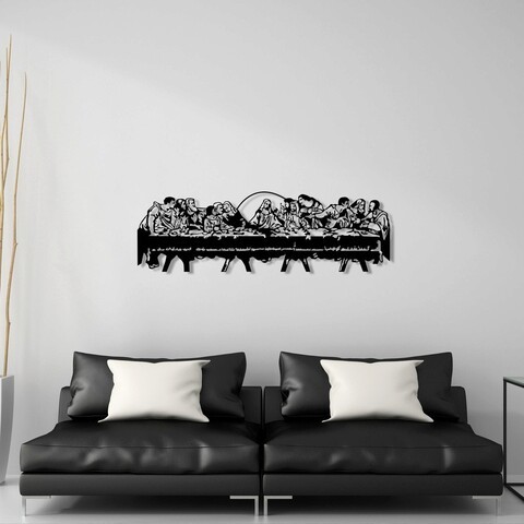 Decoratiune de perete, Leaf3 Metal Decor, lemn/metal, 50 x 58 cm, negru/maro