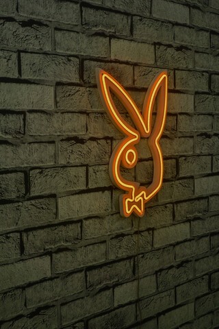 Decoratiune luminoasa LED, Playboy, Benzi flexibile de neon, DC 12 V, Galben