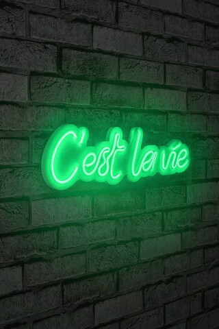 Decoratiune luminoasa LED, C'est La Vie, Benzi flexibile de neon, DC 12 V, Verde