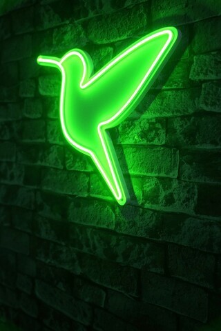 Decoratiune luminoasa LED, Little Bird, Benzi flexibile de neon, DC 12 V, Verde