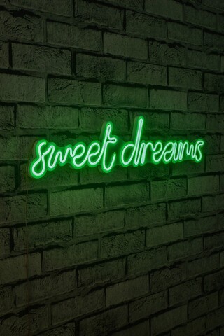 Decoratiune luminoasa LED, Sweet Dreams, Benzi flexibile de neon, DC 12 V, Verde