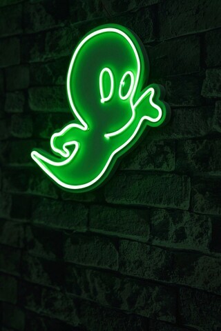 Decoratiune luminoasa LED, Casper The Friendly Ghost, Benzi flexibile de neon, DC 12 V, Verde
