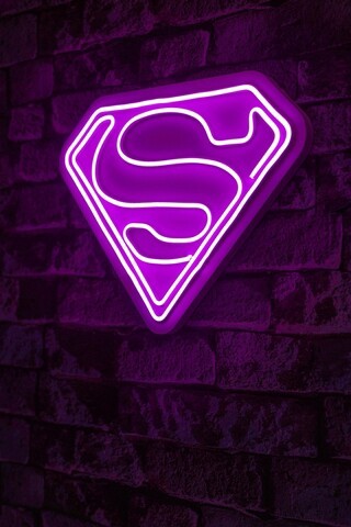 Decoratiune luminoasa LED, Superman, Benzi flexibile de neon, DC 12 V, Roz