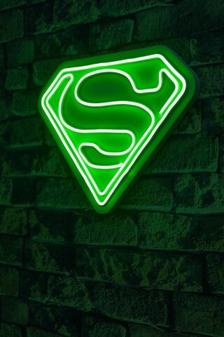 Decoratiune luminoasa LED, Superman, Benzi flexibile de neon, DC 12 V, Verde