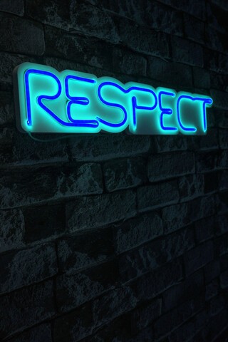 Decoratiune luminoasa LED, Respect, Benzi flexibile de neon, DC 12 V, Albastru