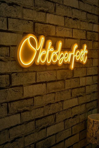 Decoratiune luminoasa LED, Oktoberfest, Benzi flexibile de neon, DC 12 V, Galben