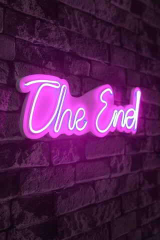 Decoratiune luminoasa LED, The End, Benzi flexibile de neon, DC 12 V, Roz