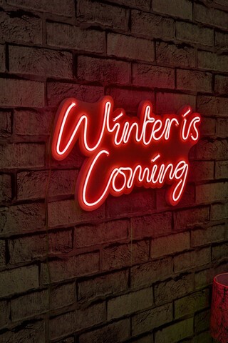 Decoratiune luminoasa LED, Winter is Coming, Benzi flexibile de neon, DC 12 V, Rosu