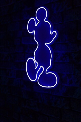 Decoratiune luminoasa LED, Mickey Mouse, Benzi flexibile de neon, DC 12 V, Albastru