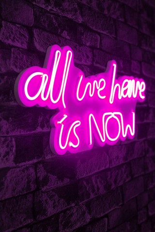 Decoratiune luminoasa LED, All We Have is Now, Benzi flexibile de neon, DC 12 V, Roz