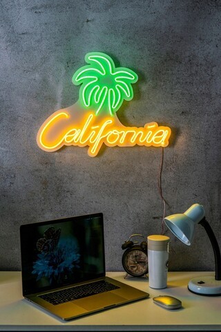 Decoratiune luminoasa LED, California, Benzi flexibile de neon, DC 12 V, Verde galben