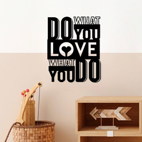 Decoratiune de perete, What Do You Love , Metal, Dimensiune: 57 x 70 cm, Negru