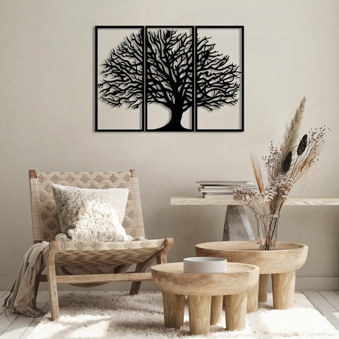 Decoratiune de perete, Monumental Tree, Metal, 98 x 69 cm, Negru