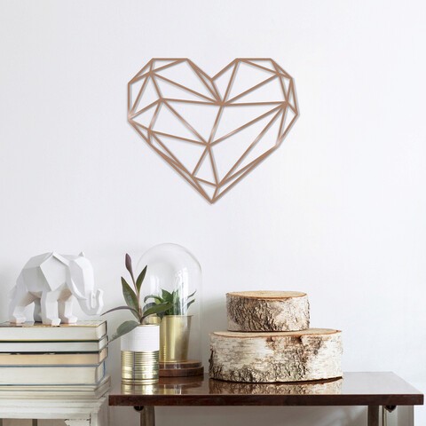 Decoratiune de perete, Heart, Metal, Dimensiune: 47 x 40 cm, Cupru