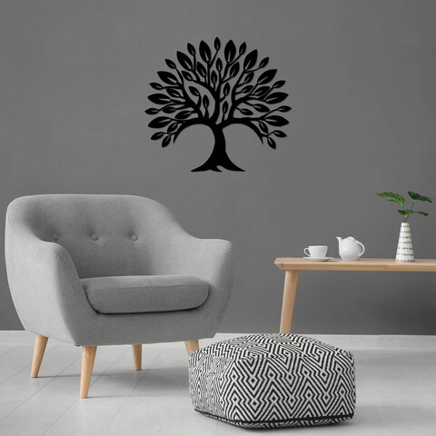 Decoratiune de perete, Monumental Tree 5, Metal, Dimensiune: 70 x 57 cm, Negru