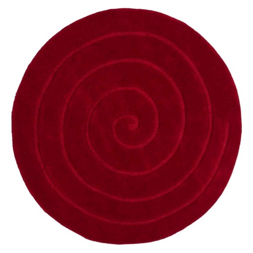 Covor rotund din lână Think Rugs Spiral, ⌀ 140 cm, roșu rubin