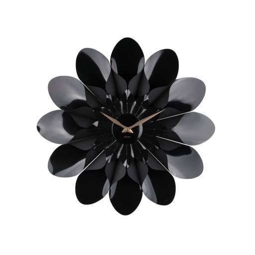 Ceas de perete Karlsson Flower, ø 60 cm, negru